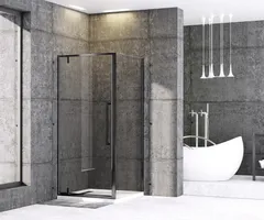 Душова кабіна без піддону Mixxus Premium BEVEL SC01-90x90x195-TR Black прозоре скло 6мм (MI6864)