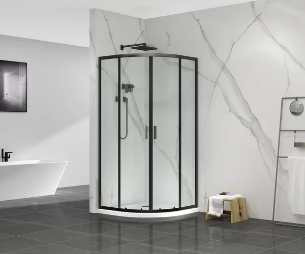 Душова кабіна без піддону Mixxus Premium DIVERSE SC01-90x90x195-TR Black прозоре скло 5мм (MI6860)