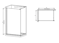 Душова перегородка Mixxus Premium FLAT SP02-80x200-TR Black Walk-In прозоре скло 8мм (MI6854)