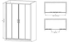 Двері в нішу Mixxus Premium DIVERSE SD01-160x185-TR Black прозоре скло 5мм (MI6879)