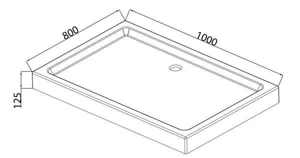 Душовий піддон з сифоном Mixxus HARD ST01-100x80x13 діаметр зливу 52 мм (MI6918)
