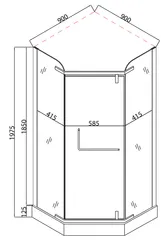 Душова кабіна з низьким піддоном Mixxus LINES SCT01-90x90x198-TR CHROME прозоре скло 6мм (MI6913)