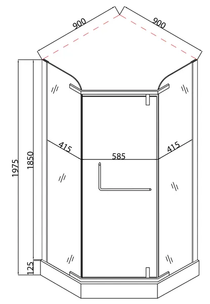 Душова кабіна з низьким піддоном Mixxus LINES SCT01-90x90x198-TR CHROME прозоре скло 6мм (MI6913)
