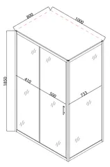 Душова кабіна без піддону Mixxus HARD SC01-100x80x185-TR CHROME прозоре скло 5мм (MI6911)