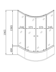 Душова кабіна з високим піддоном Mixxus PLAIN SCT01-90x90x195-FB SATIN матове скло 4мм (MI6894)