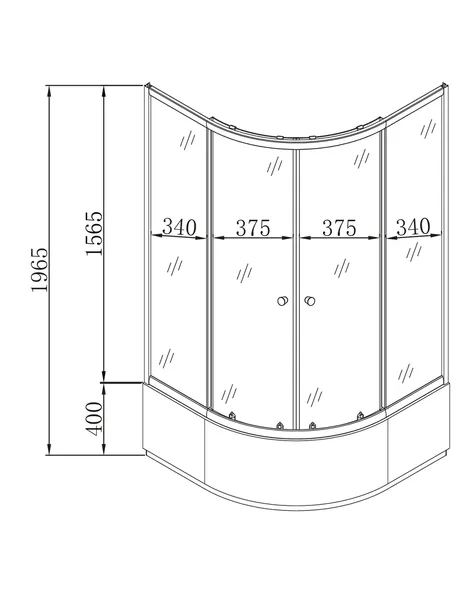 Душова кабіна з високим піддоном Mixxus PLAIN SCT01-90x90x195-FB SATIN матове скло 4мм (MI6894)