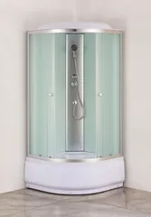 Бокс душовий без гідромасажу Mixxus STRONG SB01-90x90x215-FB SATIN з високим піддоном (MI6884)