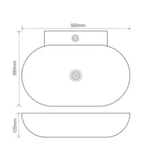 Раковина підвісна MIXXUS PREMIUM DIVERSE-0201 560х390х125mm з отвором під змішувач (MP6510)