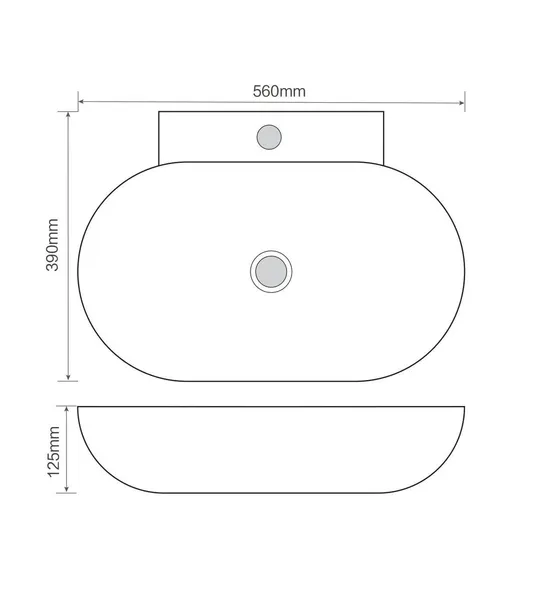 Раковина підвісна MIXXUS PREMIUM DIVERSE-0201 560х390х125mm з отвором під змішувач (MP6510)