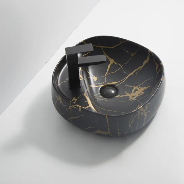 Раковина накладна MIXXUS PREMIUM WAVE-0201 MARBLE 430х430х150mm з отвором під змішувач (MP6536)