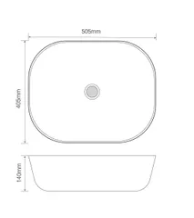 Раковина накладна MIXXUS PREMIUM DIVERSE-0107 505х405х140mm (MP6550)
