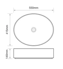 Раковина накладна MIXXUS PREMIUM ELLIPSE-0104 MARBLE 550х415х140mm (MP6554)