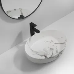 Раковина накладна MIXXUS PREMIUM ELLIPSE-0104 MARBLE 550х415х140mm (MP6554)