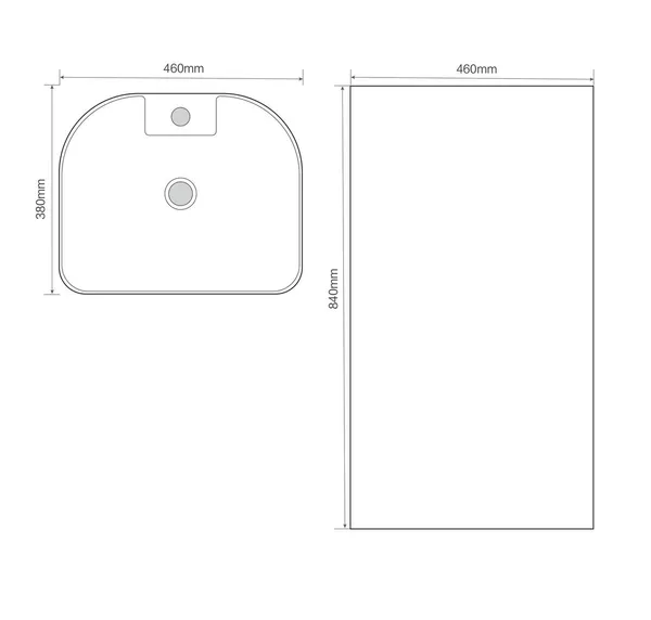 Раковина моноблок MIXXUS PREMIUM DIVERSE-1102 MARBLE 460х380х840mm з отвором під змішувач та переливом (MP6576)