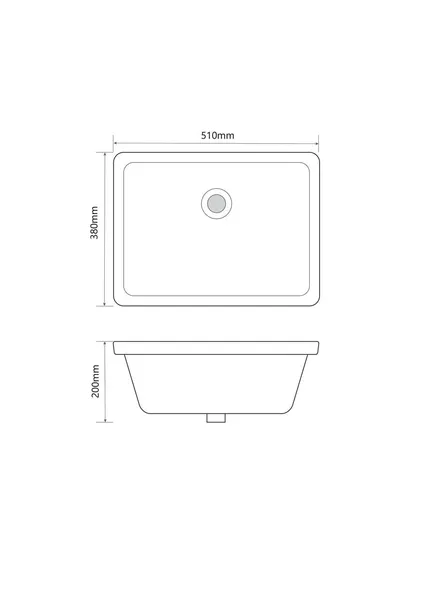Раковина врізна під стільницю MIXXUS PREMIUM STYLE-1701 510х380х200mm з переливом (MP6567)