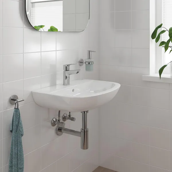 Одноважільний змішувач для раковини S-Size Grohe BauLoop New з нажимним донним клапаном (23878001)