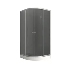 Душова кабіна з низьким піддоном Mixxus PLAIN SCT02-90x90x195-GR SATIN сіре тоноване скло 4мм (MI6898)