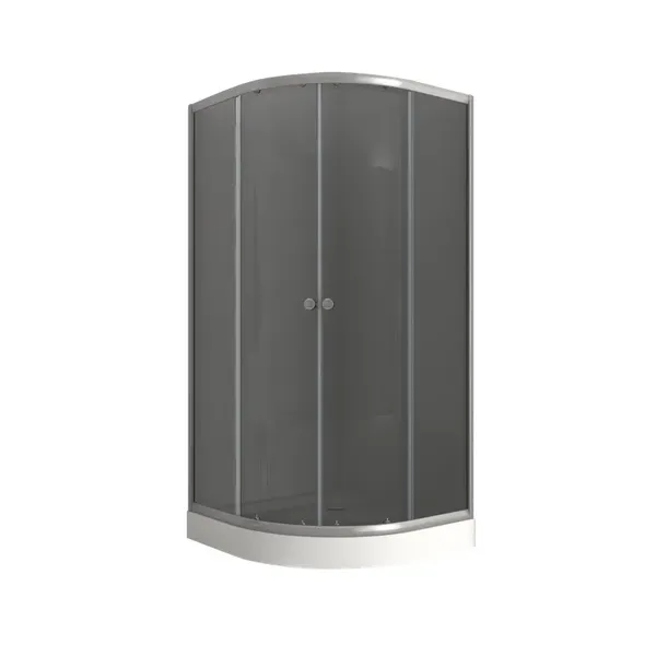 Душова кабіна з низьким піддоном Mixxus PLAIN SCT02-90x90x195-GR SATIN сіре тоноване скло 4мм (MI6898)