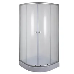 Душова кабіна з низьким піддоном Mixxus PLAIN SCT02-90x90x195-FB SATIN матове скло 4мм (MI6896)