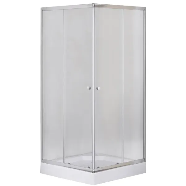 Душова кабіна з низьким піддоном Mixxus CUBIC SCT01-100x100x195-FB CHROME матове скло 4мм (MI6904)
