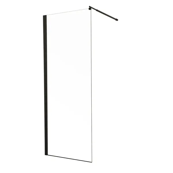 Душова перегородка Mixxus Premium FLAT SP02-80x200-TR Black Walk-In прозоре скло 8мм (MI6854)