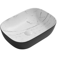 Раковина накладна MIXXUS PREMIUM DIVERSE-0112 MARBLE-BLACK 455х325х135mm (MP6541)