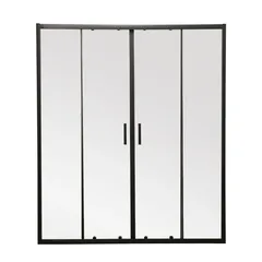 Двері в нішу Mixxus Premium DIVERSE SD01-160x185-TR Black прозоре скло 5мм (MI6879)