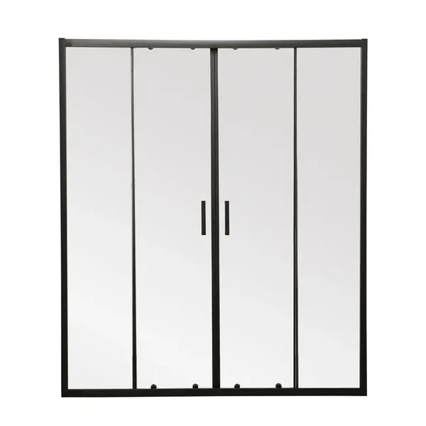 Двері в нішу Mixxus Premium DIVERSE SD01-160x185-TR Black прозоре скло 5мм (MI6879)