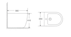 Біде підлогове Mixxus Premium ELLIPSE-0601 580х360х410mm (MP6594)