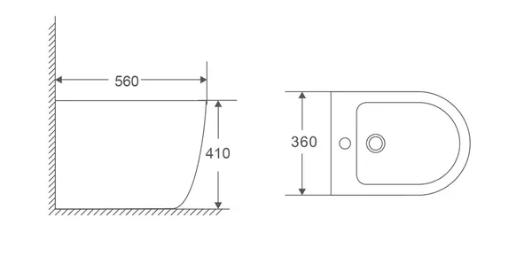 Біде підлогове Mixxus Premium ELLIPSE-0601 580х360х410mm (MP6594)