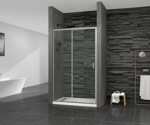 Двері в нішу Mixxus Premium DIVERSE SD01-140x185-TR Chrome прозоре скло 5мм (MI6874)