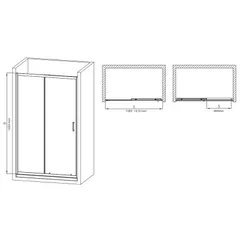Двері в нішу Mixxus Premium DIVERSE SD01-140x185-TR Chrome прозоре скло 5мм (MI6874)