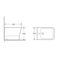Біде підлогове Mixxus Premium STYLE-0601 520х345х395mm (MP6603)