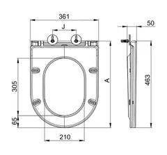Сидіння-кришка для унітазу Mixxus Premium SEAT COVER ELLIPSE-BEVEL-WAVE-2001 з мікроліфтом 463х361х50mm (MP6609)