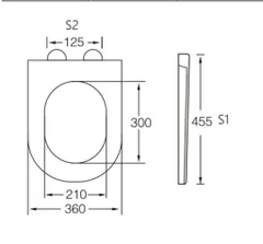 Сидіння-кришка для унітазу Mixxus SEAT COVER BEVEL-2006 460х360х40mm, з мікроліфтом (MI6733)