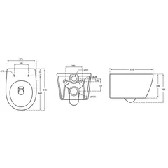 Унітаз підвісний Mixxus ELLIPSE-0307-T3 520x373x365mm, система змиву TORNADO 3.0 (MI6706)