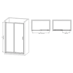 Двері в нішу Mixxus Premium DIVERSE SD01-120x185-TR Chrome прозоре скло 5мм (MI6873)