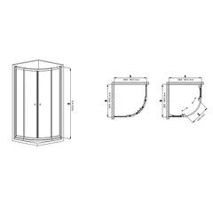 Душова кабіна без піддону Mixxus Premium DIVERSE SC01-90x90x195-TR Chrome прозоре скло 5мм (MI6859)