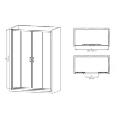 Двері в нішу Mixxus Premium DIVERSE SD01-160x185-TR Chrome прозоре скло 5мм (MI6875)