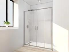Двері в нішу Mixxus Premium DIVERSE SD01-160x185-TR Chrome прозоре скло 5мм (MI6875)