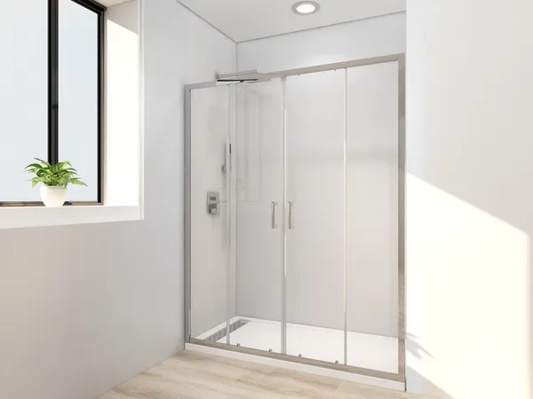 Двері в нішу Mixxus Premium DIVERSE SD01-160x185-TR Chrome прозоре скло 5мм (MI6875)