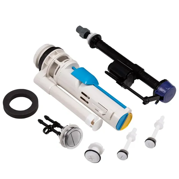Комплект арматури: Mixxus Premium Button-1801-1/2" спускна 2-х кнопочна + наповнювальна з нижнім підведенням, пласт. різьблення