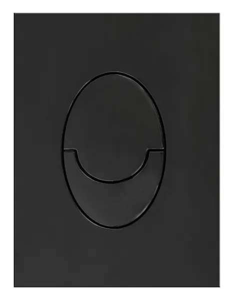 Панель змиву Koer KT-0606-05 157x198x10mm пластикова, кнопка закруглена (колір чорний матовий) (KR5343)
