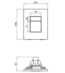 Панель змиву Koer KT-0607-07 157x198x10mm пластикова, кнопка квадратна (колір графіт) (KR5345)