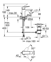 Одноважільний змішувач для раковини Grohe Cubeo S-розміру (1016940000)