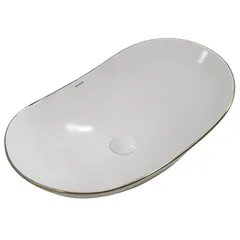 Раковина накладна MIXXUS PREMIUM WAVE-0105 EDGE GOLD 620х360х160mm (MP6557)