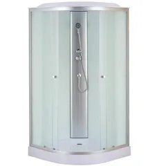 Бокс душовий без гідромасажу Mixxus STRONG SB02-90x90x215-FB SATIN з низьким піддоном (MI6886)