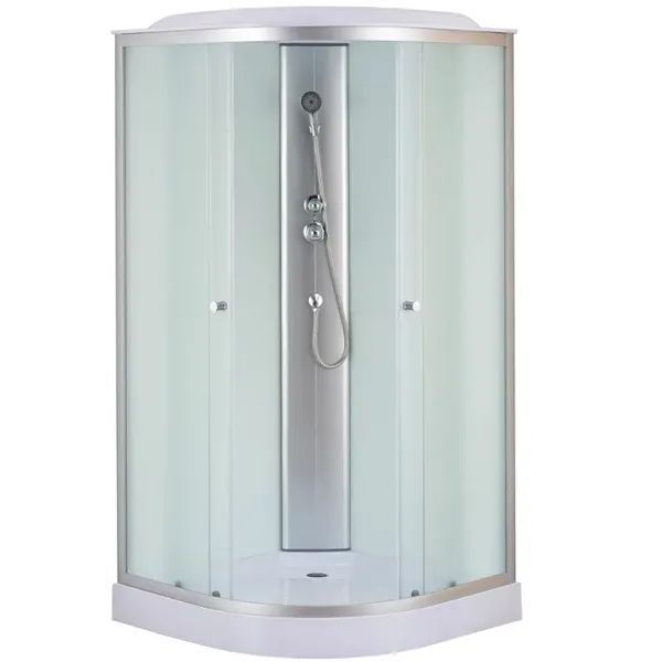 Бокс душовий без гідромасажу Mixxus STRONG SB02-90x90x215-FB SATIN з низьким піддоном (MI6886)