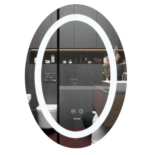 Дзеркало Mixxus PLAIN MV03-50x70 з Led Touch, Anti-fog, димером, регулятором яскравості (MI6664)