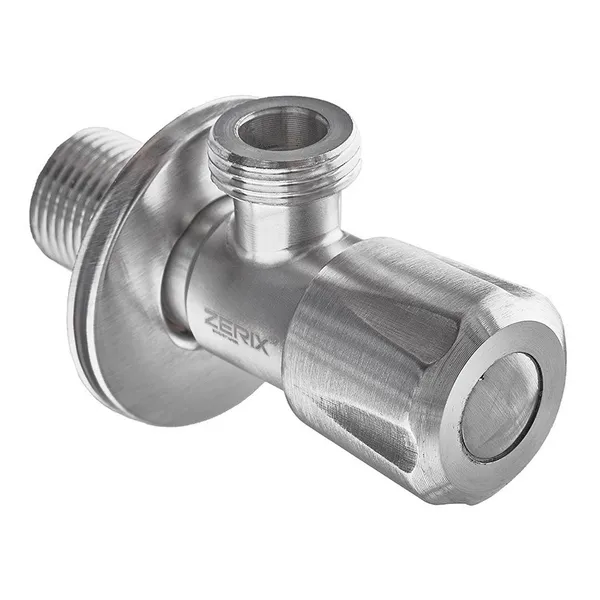 Кран для підключ. сантехприладів Zerix VAL-04-1/2x1/2 з нерж. ст.SUS304 (ZX4800)